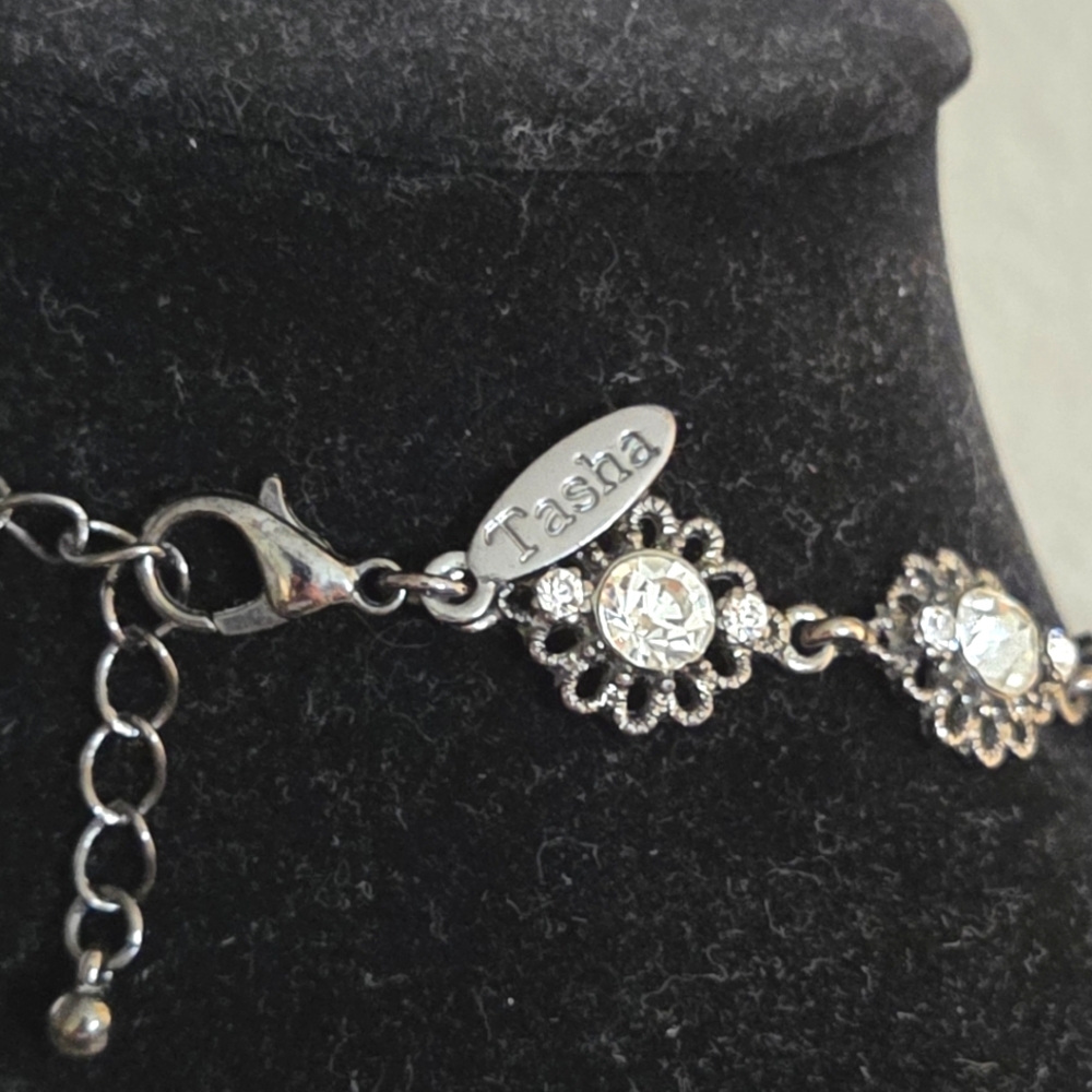Tasha Gunmetal Crystal Statement Necklace - Picture 5 of 5
